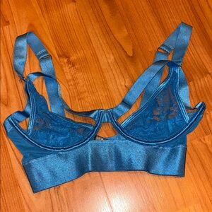 ANN SUMMERS Elegant Blue Lace Bralette SZ SM 4-6
